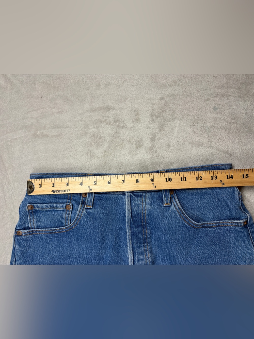 Levi’s Women’s 501 High Rise Cotton Blend Button Fly Blue Jean Denim Shorts 29 - Picture 9 of 16